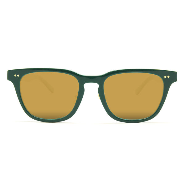 Native Ken Bank-Emerald/12k Hinges Sunglass with Solid Gold Mirror Lens