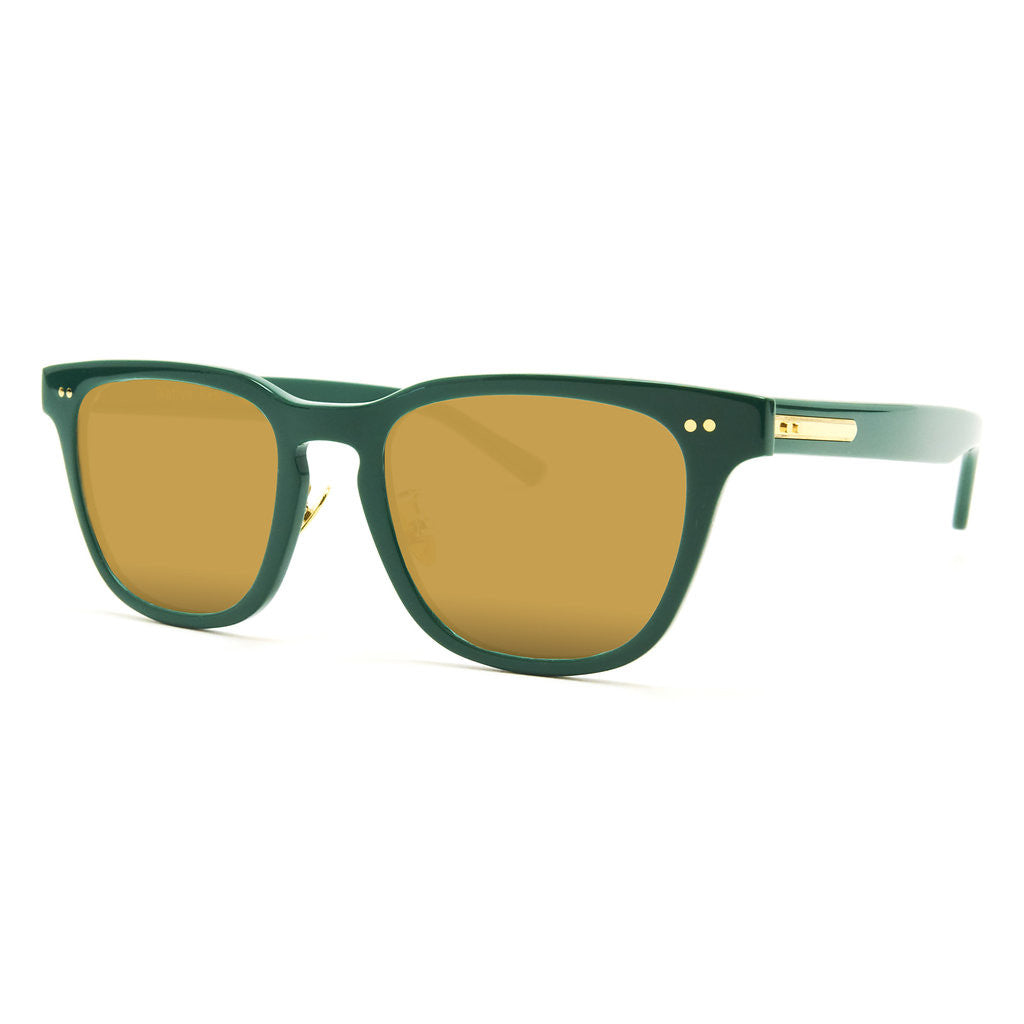 Native Ken Bank-Emerald/12k Hinges Sunglass with Solid Gold Mirror Lens