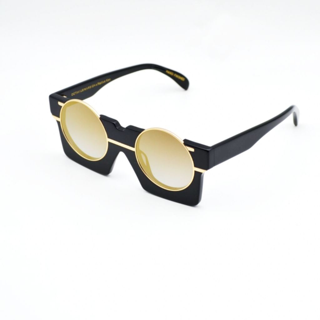 Octavius Marsion x Native Ken Edgewood Gloss Black with Solid Gold Mirror Lens