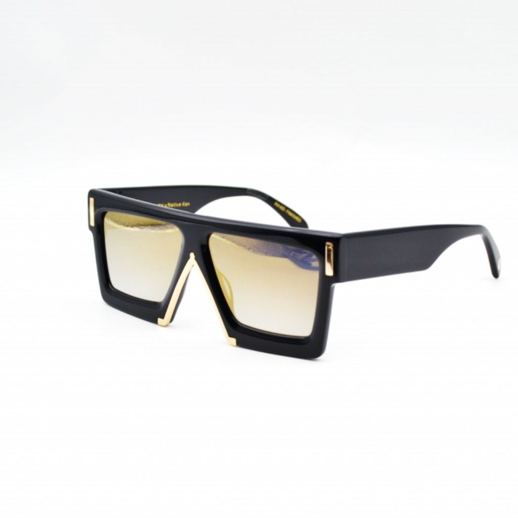 Octavius Marsion x Native Ken Highland Gloss Black with Solid Gold Mirror Lens